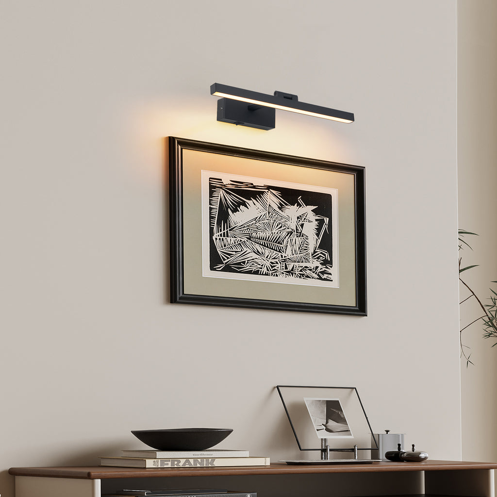 16inch Black Bathroom Light Fixtures Over Mirror Modern Dimmable LED Vanity Light For Bathroom Wall Lighting