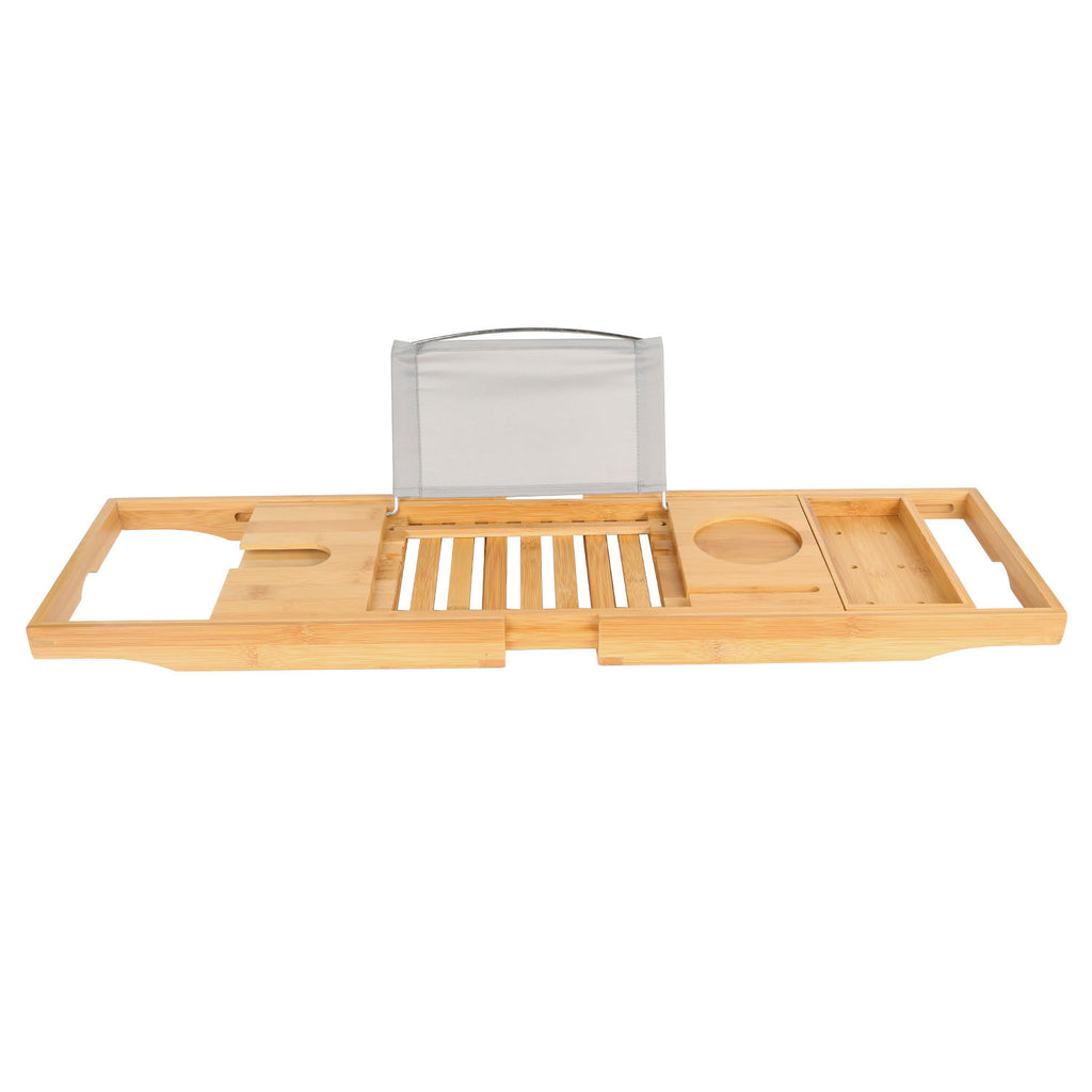 1Pc Bathtub Caddy Tray Crafted Bamboo Bath Tray Table