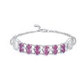 S925 Sterling Silver Purple Garnet Bracelet Women Fashion Zircon Light Luxury Jewelry