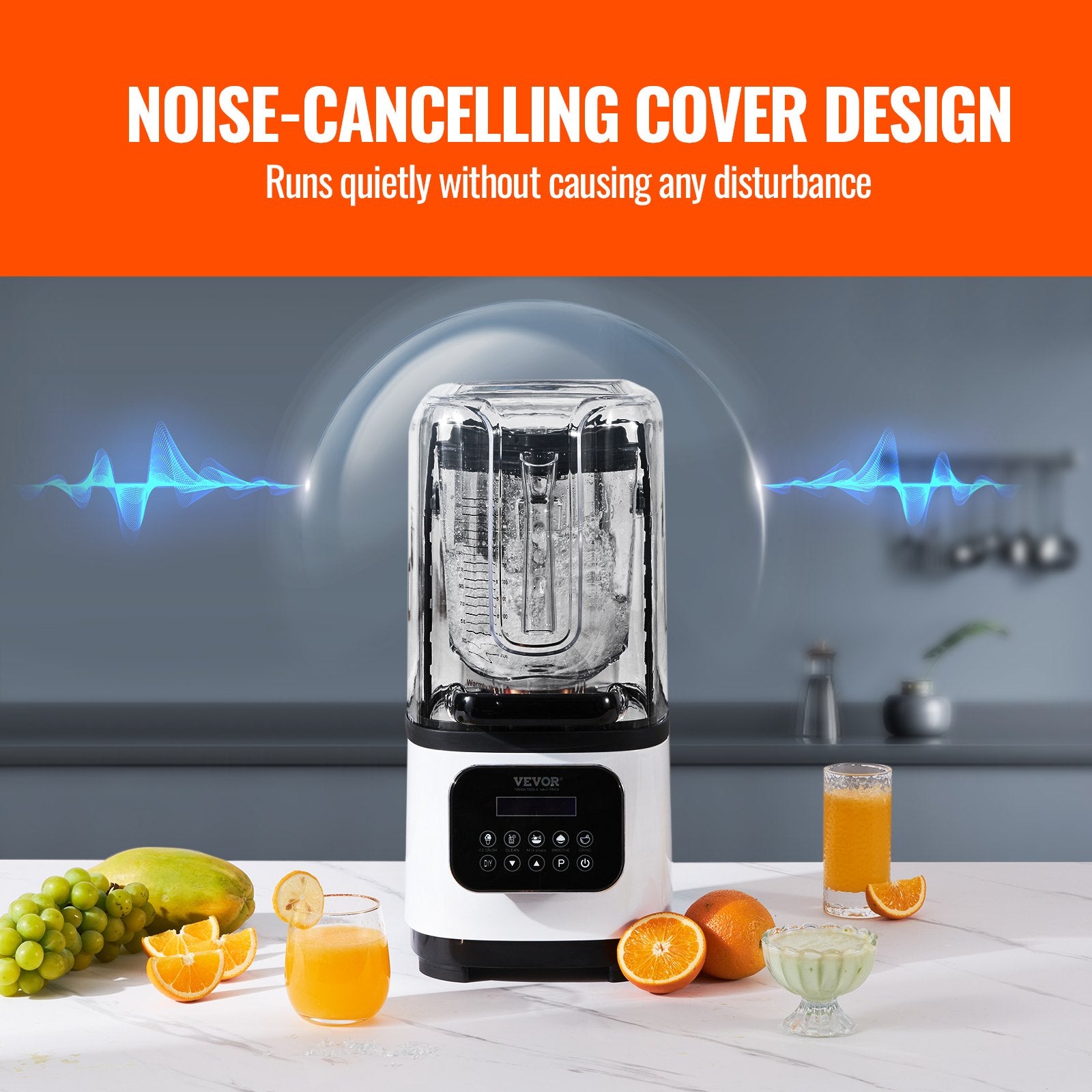 Professional Blender With Shield, Commercial Countertop
