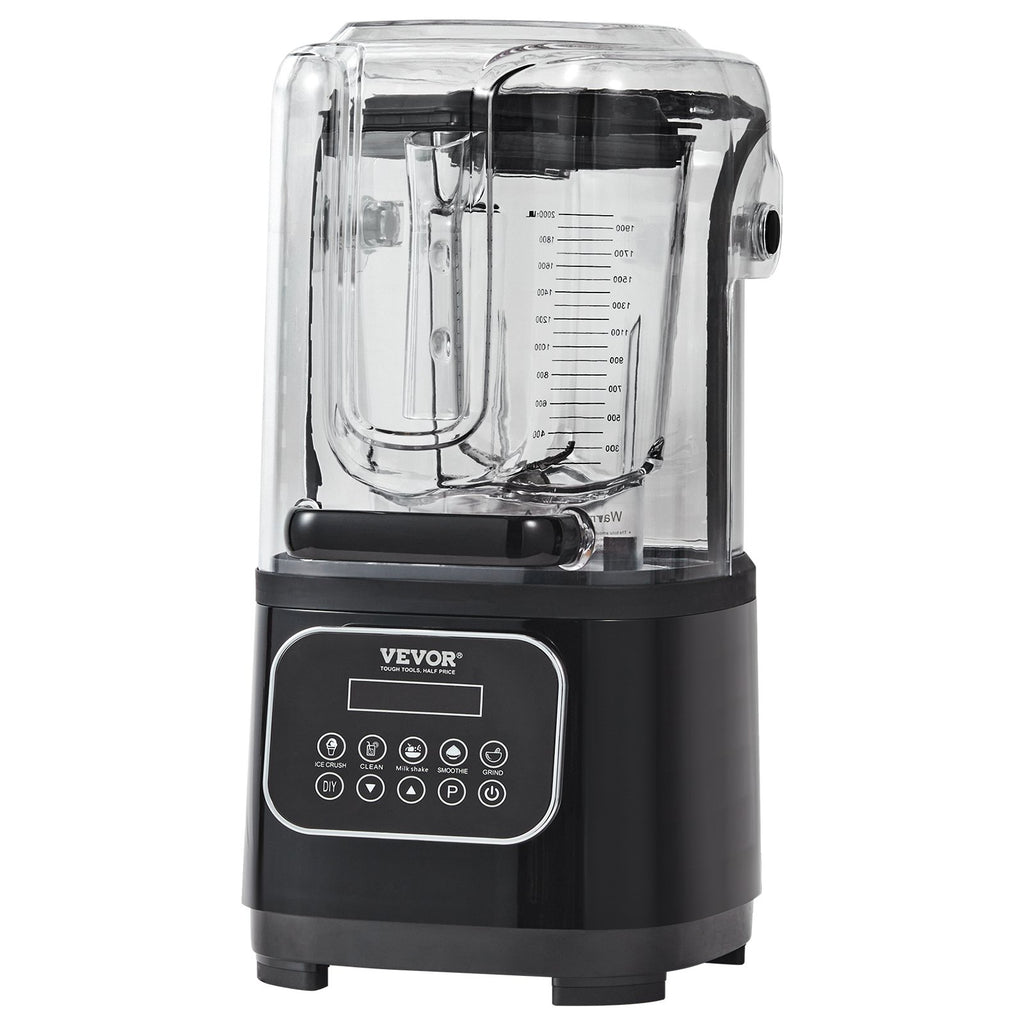 VEVOR Professional Blender With Shield, Commercial Countertop Blenders, 68 Oz  Blender Combo, Stainless Steel 9 Speed & 5 Functions Blender, For Shakes, Smoothies, Peree, And Crush Ice, Black