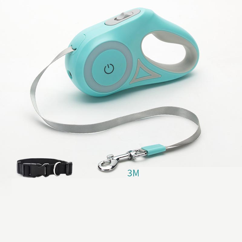 Retractable Leash And Dog Collar Spotlight Automatic Pet Dog Cat Traction Rope For Small Medium Dogs
