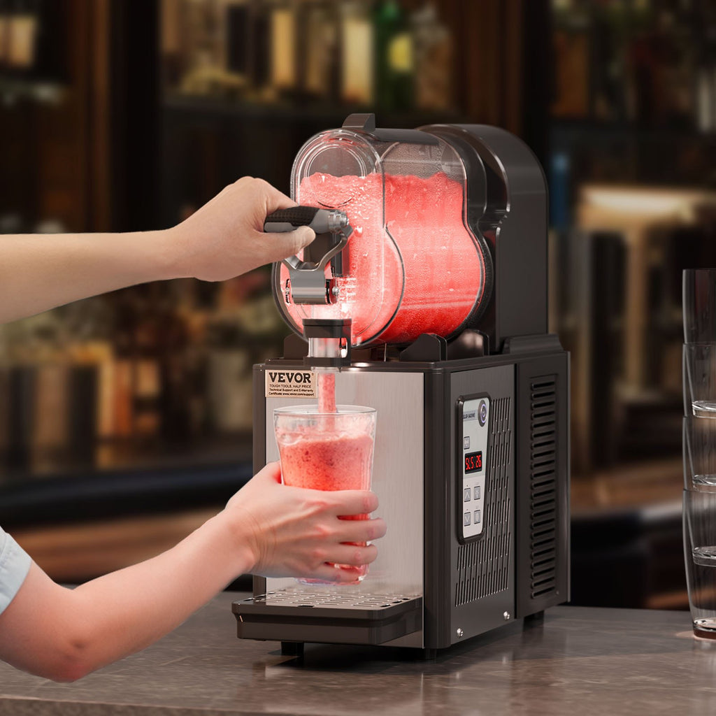 Commercial 3L Slushy Machine, 3L Single Bowl Slush Drink Maker, 330W Drink Machine With Temperature Preservation, Stainless Steel Home Slush