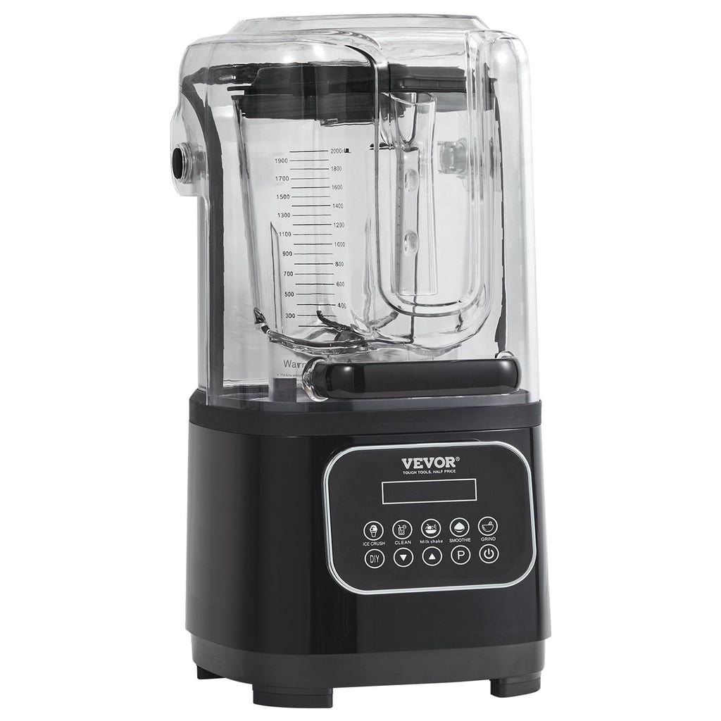 VEVOR Professional Blender With Shield, Commercial Countertop Blenders, 68 Oz  Blender Combo, Stainless Steel 9 Speed & 5 Functions Blender, For Shakes, Smoothies, Peree, And Crush Ice, Black