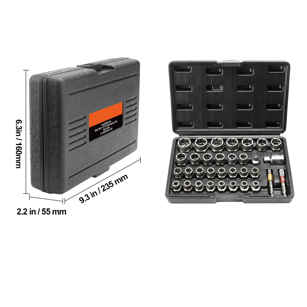 VEVOR Bolt Extractor Set, 29-Piece Bolt And Nut Remover Set