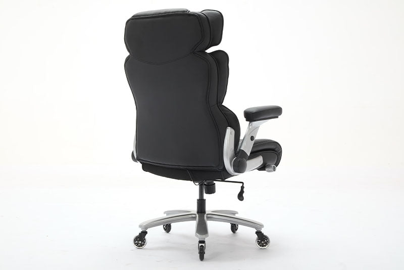 Big And Tall Office Chair 500lbs With Adjustable Lumbar Support, Executive Office Chair With Flip-up Armrest And Wider Seat, Ergonomic Leather Chair Breathable Cannot Be Sold On Temu