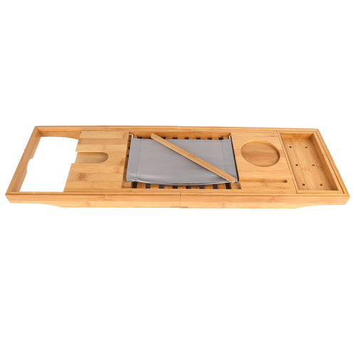 1Pc Bathtub Caddy Tray Crafted Bamboo Bath Tray Table