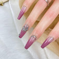 GGDDSHA Handmade Press On Nails, Luxury & Custom  3D Handmade Reusable UV Finished , Hand-Painted Nail,Lavender Luster