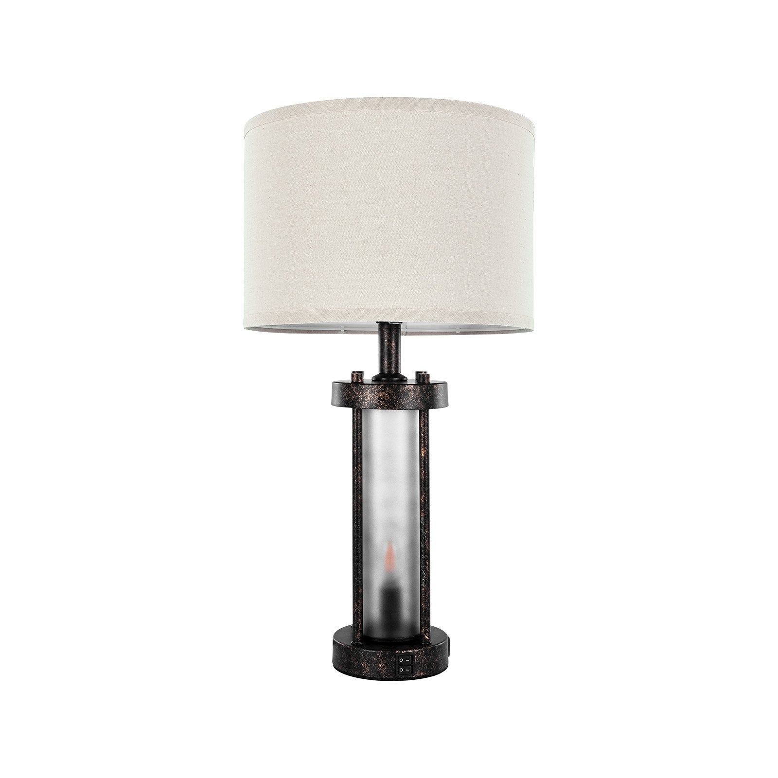 Table Lamps Set Of 2 Farmhouse Bedside Nightstand Lamps With USB Ports,Desk Lamp