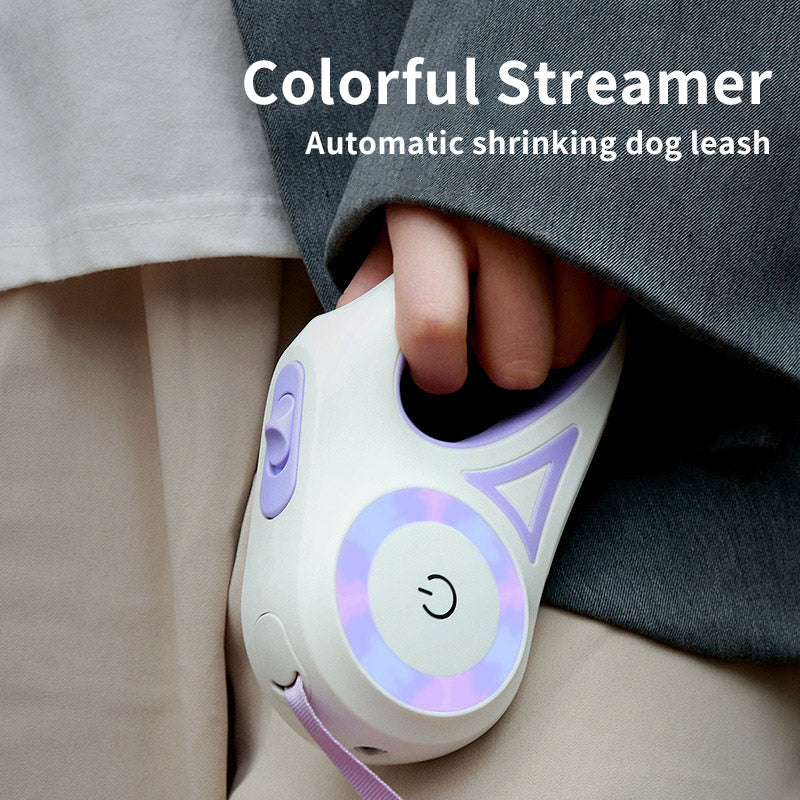 Retractable Leash And Dog Collar Spotlight Automatic Pet Dog Cat Traction Rope For Small Medium Dogs
