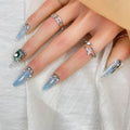 GGDDSHA Handmade Press On Nails, Luxury &Custom  3D Handmade Reusable UVFinished False Nails, Hand-Painted Nail,Nebula Glint
