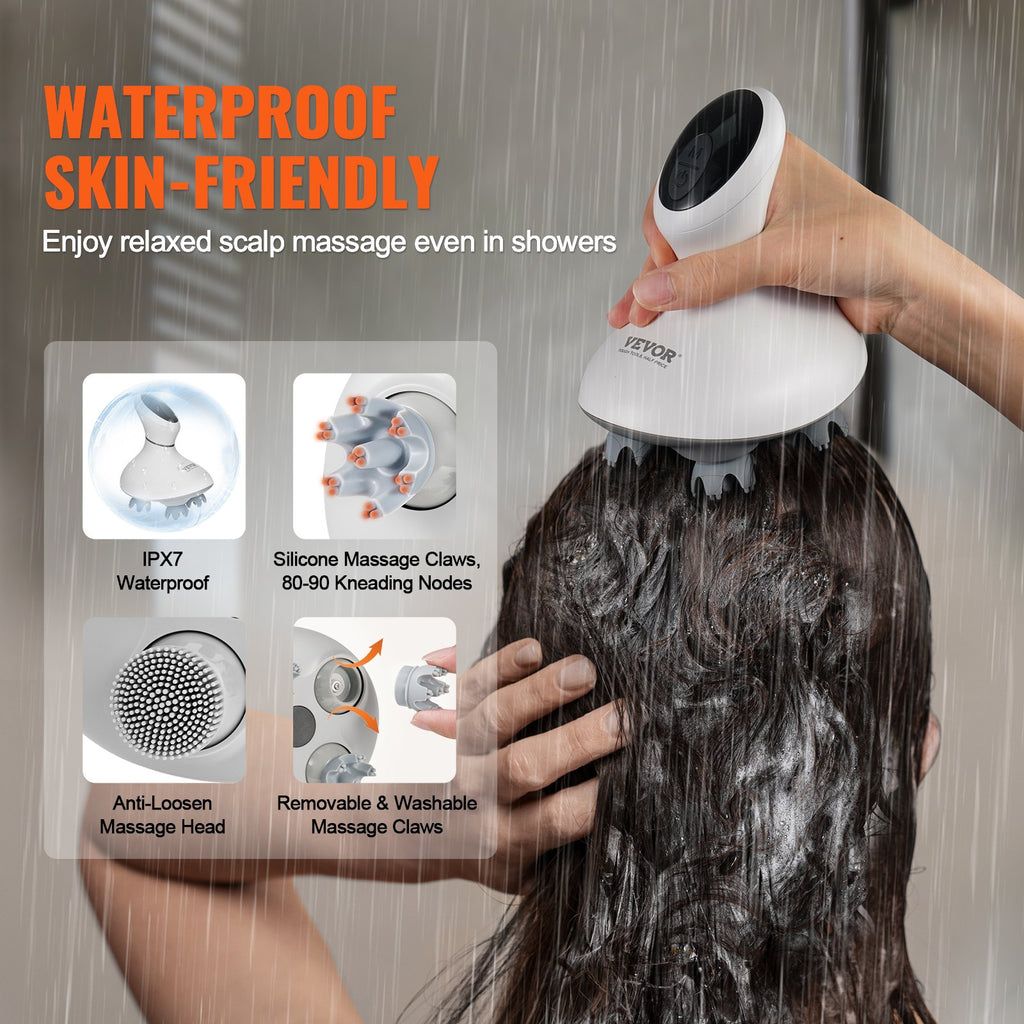 Electric Scalp Massager Rechargeable Head Massager Waterproof Portable