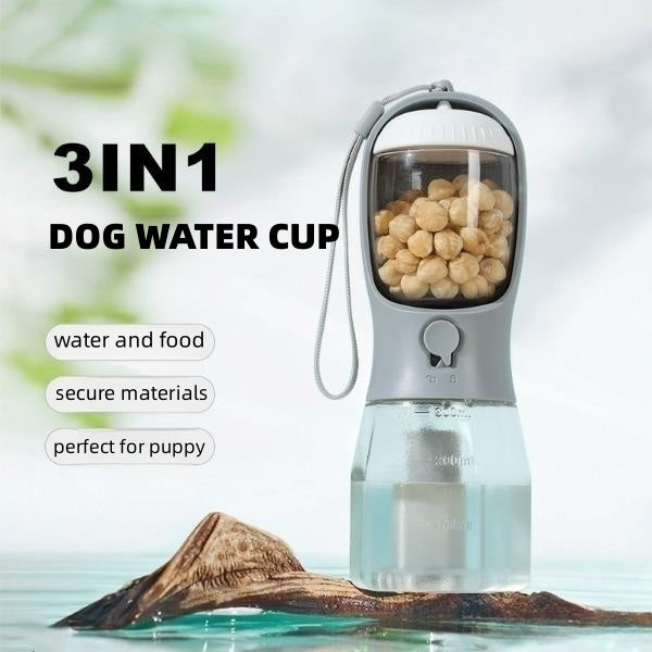 Dog Water Cup Drinking Food Garbage Bag Three-in-one Portable Small Multi-functional Pet Cups