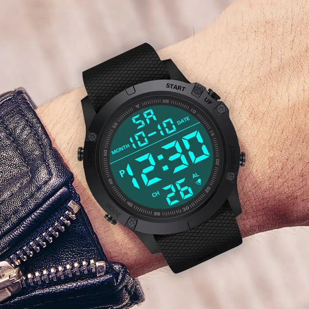 Waterproof Digital Mens Sports Wristwatch