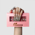 GGddsha New PMMA Acrylic Press On Nails StunningBling Nails, Rhinestone , Glitter Rhinestone NailsGradient Fake NailsCrystal Cascade