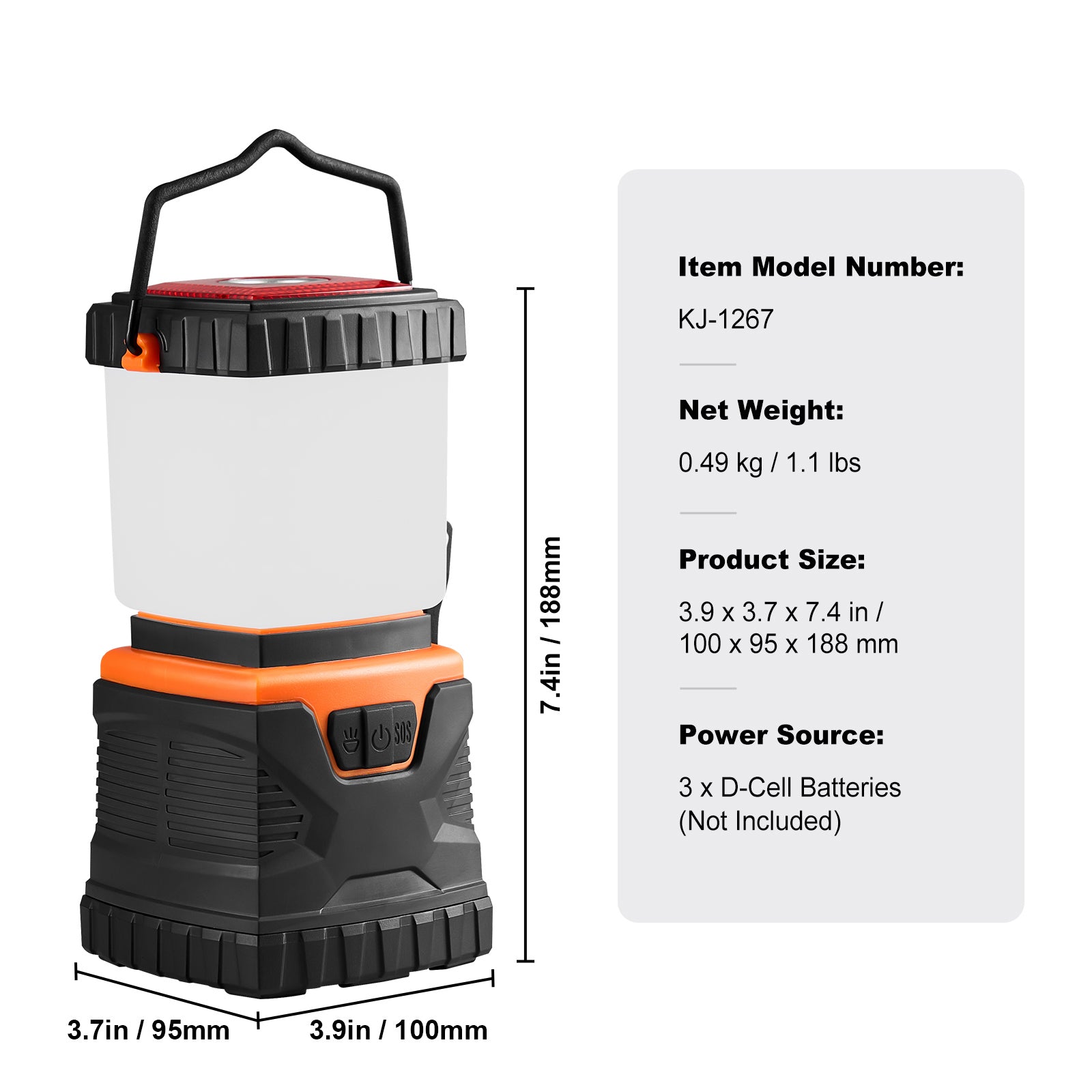 VEVOR LED Camping Lantern Battery Powered