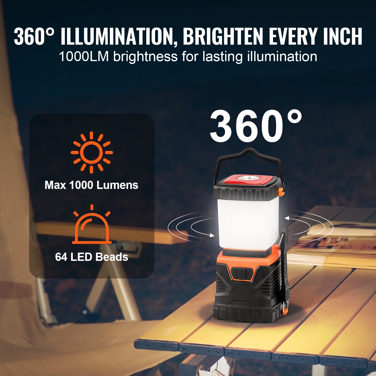 VEVOR LED Camping Lantern Battery Powered