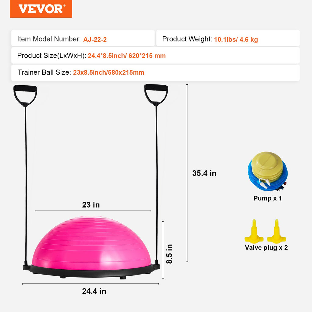 VEVOR Half Exercise Ball Trainer, 23 Inch 660 lbs Balance Ball Trainer,