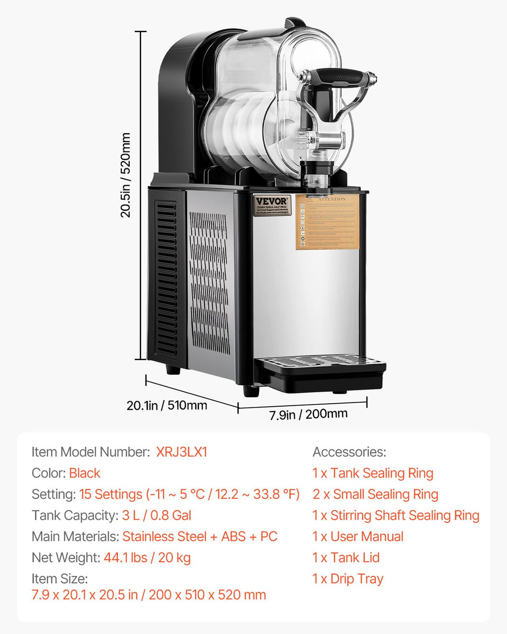 Commercial 3L Slushy Machine, 3L Single Bowl Slush Drink Maker, 330W Drink Machine With Temperature Preservation, Stainless Steel Home Slush