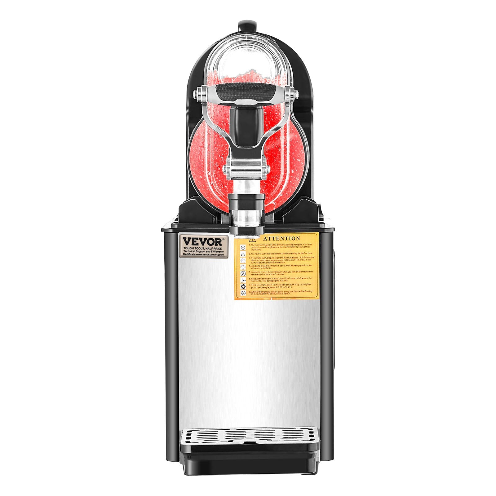 Commercial 3L Slushy Machine, 3L Single Bowl Slush Drink Maker, 330W Drink Machine With Temperature Preservation, Stainless Steel Home Slush